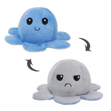 Imagem de Pelúcia de Humor - Bebê Pelúcias e Enxovais, Polvo azul, Cinza