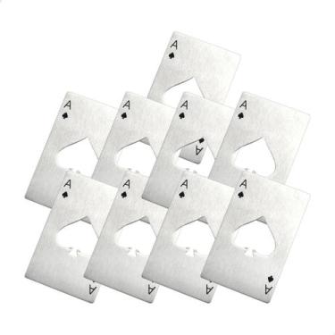 Imagem de Kit 9 Abridor De Garrafa Cerveja Carta Baralho As Espadas Aço Inox Met