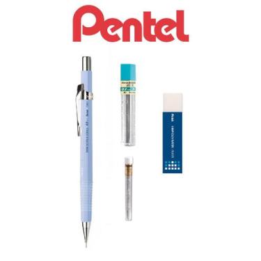 Imagem de Lapiseira Pentel Sharp 0,7mm AZ Claro + Grafite + Borrachas