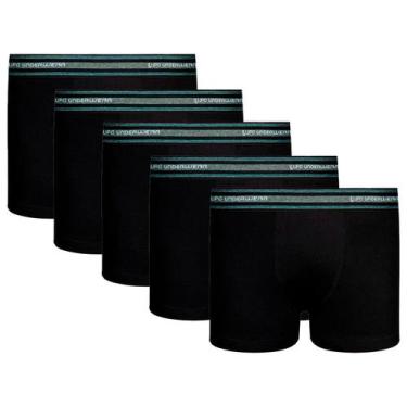 Imagem de Kit 5 Cuecas Boxer Infantil Lupo Box Criança Algodão Menino, Preto, P