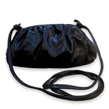 Imagem de Bolsa Preta Fecho de Contato Alça Fina Estilosa Forrada - Chalita, Pre