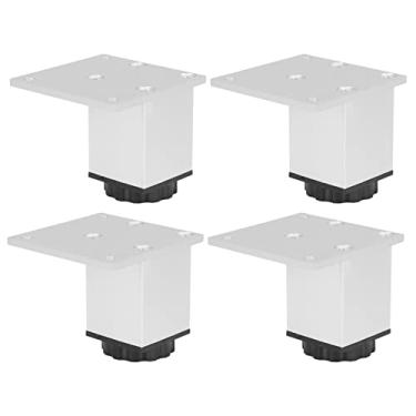 Imagem de ARMÁRIO QUADRADO AJUSTÁVEL EM LIGA DE ALUMÍNIO Pé MÓVEIS PERNAS HARDWARE PARA QUARTO SALA COZINHA (Pernas quadradas do armário 60mm cor oxidada)