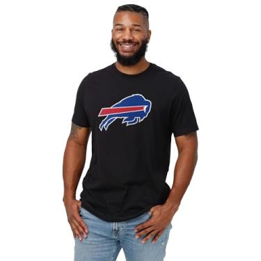 Imagem de FOCO Camiseta masculina de manga curta preta com logotipo principal da equipe NFL