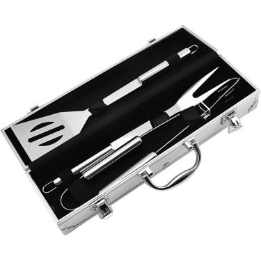 Imagem de Acessórios para churrasco ferramentas de aço inoxidável extra grosso para churrasco 3 ferramentas para churrasco com espátula gota garfo flip flop