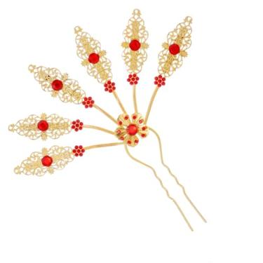 Imagem de Grampo de cabelo de folha de liga com strass, enfeite de cabelo étnico tailandês, acessório de cabelo de folha (hb000021-1)