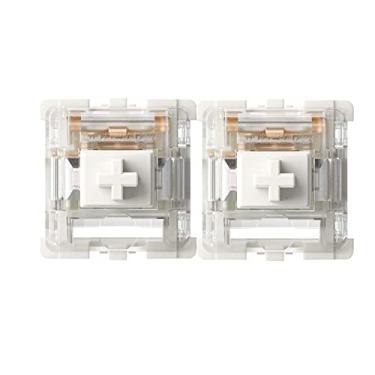 Imagem de kutethy Gateron G White Clear Pro Switches pré-lubrificados RGB SMD linear de 3 pinos para teclado mecânico de jogos (90 peças, transparente)