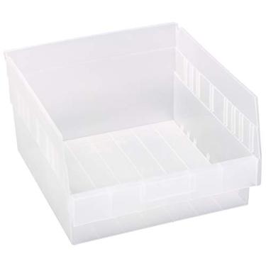 Imagem de FSE Quantum QSB209CLCS Caixa econômica para prateleira, encaixe, 28 cm C x 29 cm L x 15 cm A, (7) compartimentos divisórios, trava traseira, suporte de etiqueta moldado, transparente