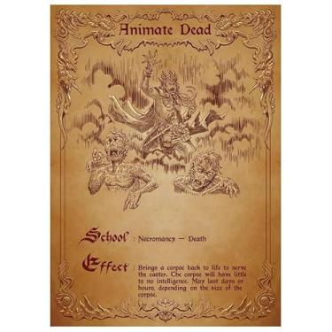 Imagem de Fantasy North - Animate Dead - Spell Scrolls I - 100 capas de cartas TCG foscas texturizadas - Serve para Pokémon Magic MTG Commander e outros jogos de cartas - Mangas de baralho