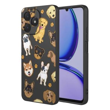 Imagem de HTXWXJC Capa de telefone para Realme C51, capa Realme C53 4G, capa Realme Note 50 à prova de choque flexível bumper TPU capa macia padrão cão capa para telefone Realme Note 50 Realme C53 cachorro