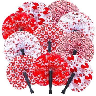 Imagem de Bestage 20 peças de leques de papel chinês, flores de cerejeira dobráveis de mão, decor...
