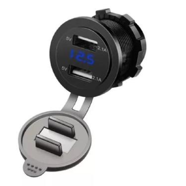 Imagem de Tomada Voltimetro Usb 2 Saídas 4,2A Automotiva KLX Qualidade e Inovaçã