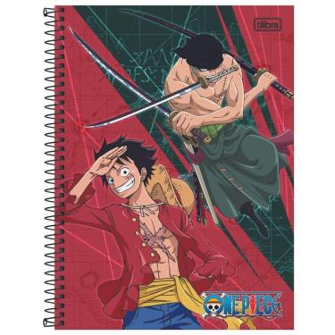 Imagem de Caderno Universitário One Piece Tilibra Capa Dura Espiral - 1 Matéria 80 Folhas Luffy E Zoro