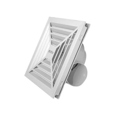 Imagem de LICONG-2020 Ventilador de teto integrado exaustor de teto banheiro 30 × 30 cm cozinha teto banheiro placa fivela de alumínio ventilador exaustor (18W)
