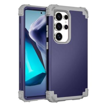 Imagem de Capa de telefone para Samsung Galaxy S25 Ultra 5G capa rígida à prova de choque de silicone macio amortecedor híbrido de três camadas resistente aderência robusta celular protetora S25Ultra 25S S 25