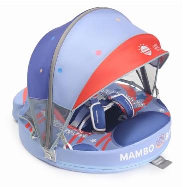 Imagem de GENTEACO Mambo Boia para piscina para bebês de 3 a 24 meses removível e dobrável, macia, impermeável, adiciona cauda, evita virar material amigo da pele, treinador de natação para meninos e meninas