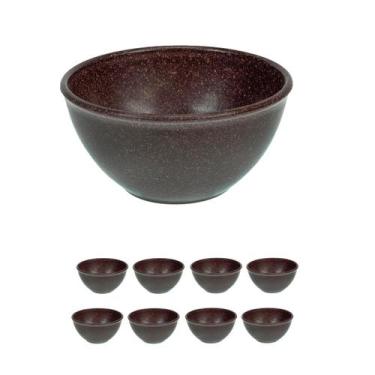 Imagem de 8UN TIGELA 300ml BOWL CUMBUCA VASILHA CALDO MARROM ESCURO - Evo