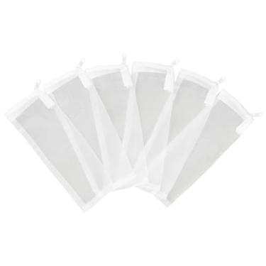 Imagem de AQUANEAT Sacos de mídia de filtro de aquário sacos de malha extra fina de 100 mícrons 7,6 x 10,2 cm/7,6 x 20,3 cm/14 x 20,3 cm com zíper de plástico para carvão ativado 6 peças (7,6 cm x 20,3 cm)