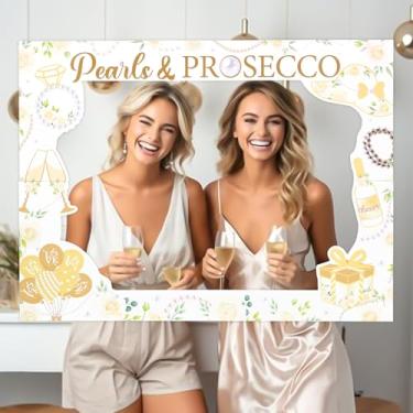 Imagem de Jollyboom Pérolas e Prosecco decoração de chá de panela, cabine fotográfica, champanhe, floral, festa de despedida de solteira, moldura para mulheres, pérolas e chá de panela Prosecco, festa de