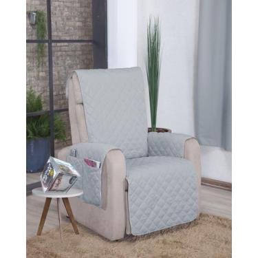 Imagem de Capa Protetor Sofá 1 lugar Poltrona Papai Cinza Claro L* - Enxovais Lu