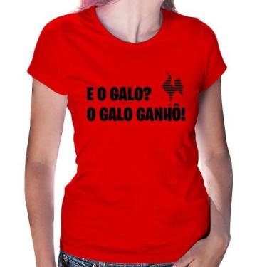 Imagem de Baby Look E o galo O galo ganhô! - Foca na Moda, Vermelho, GGG