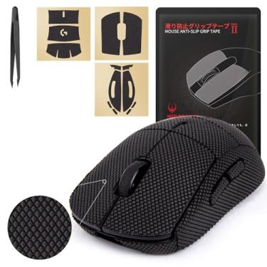 Imagem de HOTLINEGAMES Versão completa 2.0 Fita antiderrapante para mouse compatível com as películas de mouse para jogos sem fio Logitech G Pro, resistente ao suor, corte para ajustar, fácil de aplicar