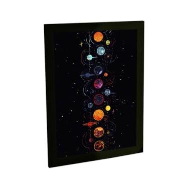 Imagem de Quadro Decorativo Ilustração Planetas Sistema Solar Decoração Poster Quarto Sala