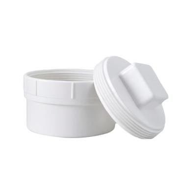 Imagem de Adaptador de limpeza de saída de esgoto de PVC de 10 cm com junta de cobertura de tubo rosqueado - Conexão de limpeza de esgoto de drenagem DWV em PVC para sistema de tubulação de drenagem