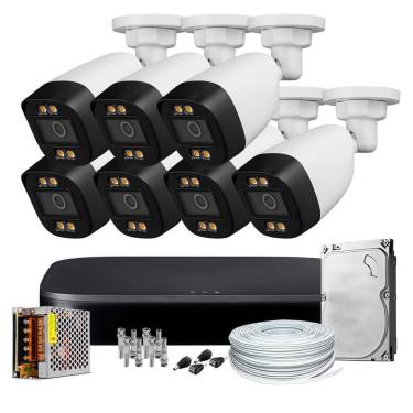 Imagem de Kit Cftv 08 Camera Colorida Dia E Noite 1080P 2.8Mm Hd 1Tb
