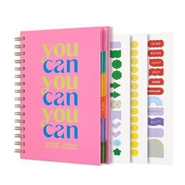 Imagem de And Per Se Student Planner 2025-2026, agenda acadêmica de julho de 2025 a junho de 2026, 21,6 cm × 15,7 cm, plano de aula semanal e mensal para estudantes com abas e adesivos coloridos (letras