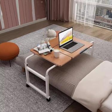 Imagem de Mesa de cama, mesa sobre a cama com rodas, mesa sobre a cama, mesa de computador móvel, mesa ajustável sobre cama, mesa inclinável, para casa, quarto, escritório, hospital