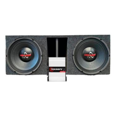 Imagem de Caixa duto régua 2 alto falante hard power hp 750 4 ohms módulo taramps HD 2000