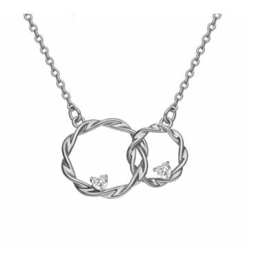 Imagem de AZFEIYA Colar de mãe e filha, presentes de sogra da nora, círculo, infinito, presentes de aniversário para mãe, sogra, sogra, Large, Latão, Zircônia cúbica