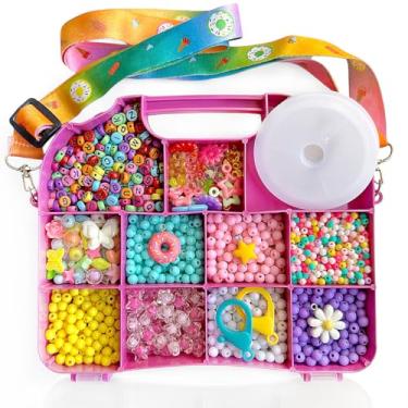 Imagem de Kit Miçangas Maleta Bolsa para Montar Pulseiras - Rosa