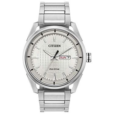 Imagem de Citizen Relógio masculino Eco-Drive Weekender, aço inoxidável, Pulseira de prata, mostrador prata