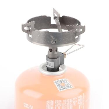 Imagem de Para-brisas de fogão de acampamento de titânio com suporte transversal antiderrapante para fogão BRS-3000T/ST-310 Para-brisas ultraleve para mochila para fogão de acampamento com bolsa de