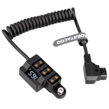 Imagem de KOERTACOO Adaptador Divisor De Energia D-Tap 1×3 Com Display De Voltagem E Parafusos De Montagem De 1/4 Para Bateria V-Mount/Gold Mount, Gaiola De Câmera, Transmissão De Vídeo, Monitor, Bmpcc 4K/6K