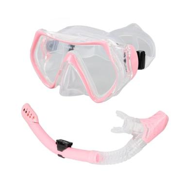 Imagem de Máscara de Mergulho Com óculos de Mergulho, Equipamento de Natação Subaquático Feito de Silicone Premium Leve Confortável Ajustável Com Lentes Claras para Mergulhar Snorkeling