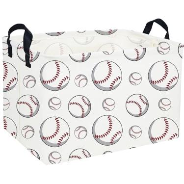 Imagem de DDBASKET Cesta Retangular De Beisebol, Presente Páscoa, Vazia Para Armazenamento Crianças, Bebê Menino, Caixa Organizadora Brinquedos Beisebol Infantil, Decoração Quarto Casa (Beisebol Bacana)