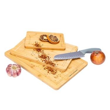 Imagem de Kit de Tábuas de Corte Bambu Churrasco Hamilton Beach 3 peças Sustentável