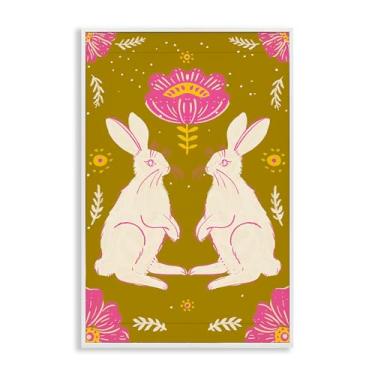 Imagem de Stupell Industries Arte giclée emoldurada branca espelhada Spring Bunnies, design de Hannah Moren, 20 x 30