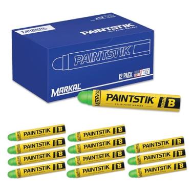 Imagem de Markal 82836 F Paintstik – Marcador de tinta sólida para superfícies ásperas, verde fluorescente (pacote com 12)
