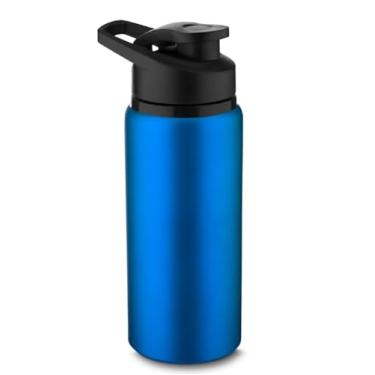 Imagem de Garrafa Infantil Escolar em Alumínio 650ml Bico com Tampa Vedada Diversas Cores (Azul)