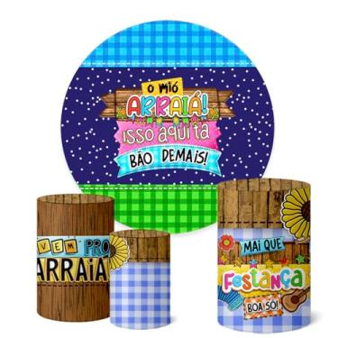 Imagem de Trio Capas Cilindro + Painel Redondo Festa Junina (K1FJN047)