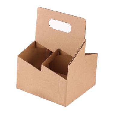 Imagem de Takelablaze Porta-bebidas de 4 xícaras com alça, 10 peças, porta-bebidas descartáveis, bandeja dobrável, porta-copos para bebidas quentes ou frias, acessórios de serviços de entrega de alimentos