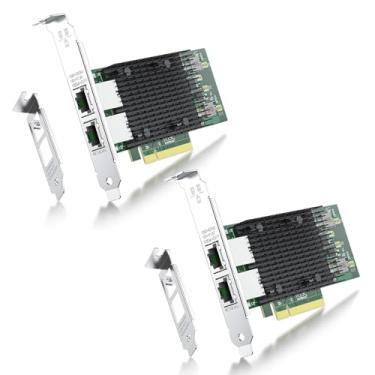 Imagem de Placa de rede PCIe de porta dupla RJ45 de 10 GB com controlador Intel X540-AT2, adaptador LAN de rede convergente Ethernet 10G, suporta Windows/Linux/Vmware/ESX/Freebsd Server, compare com Intel X540
