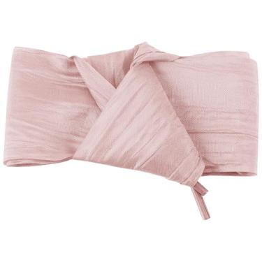 Imagem de Elerevyo Cadarços atléticos unissex de cor sólida enrugados extra largos, cadarços de fita para tênis, 1 par, Rosa empoeirado, 160cm/63"