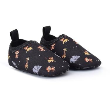 Imagem de Sapatilha Infantis Aquática Antiderrapantes, Macias, Calce Fácil para Praia, Piscina, Natação, Surf, Barco, Pesca, Camping, Caminhada, Neoprene (BICHINHOS, BR, Bebê, Faixa Numérico, 18, 19)