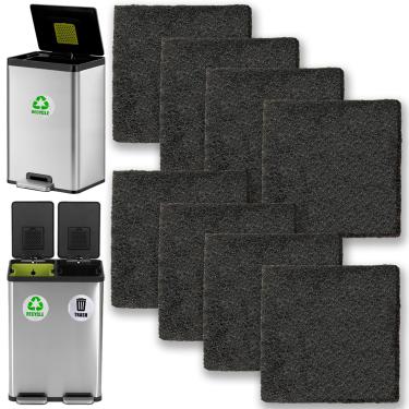 Imagem de Aolleteau Pacote Com 8 Filtros De Carvão Ativado Para Lixeiras Eko Compartimento Embutido 11,8 Galões, 20L + 20L, 36L 24L, Além Simpli-Magic Recarga Composteira