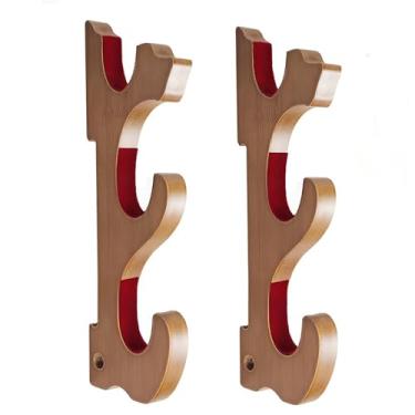 Imagem de SEEMINESALE Suporte Para Katana De 3 Níveis, Parede Espada, Espada Samurai, Madeira Samurai 9,4", Adequado Lâminas Cosplay, Exibição Sabres Luz E Varinhas.