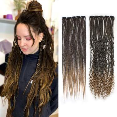 Imagem de Sangtok 10 Extensões De Dreadlocks Mistos Com Clipe, Dreads Sintéticos Finos E Retos 24" Para Mulheres, 1B-27
